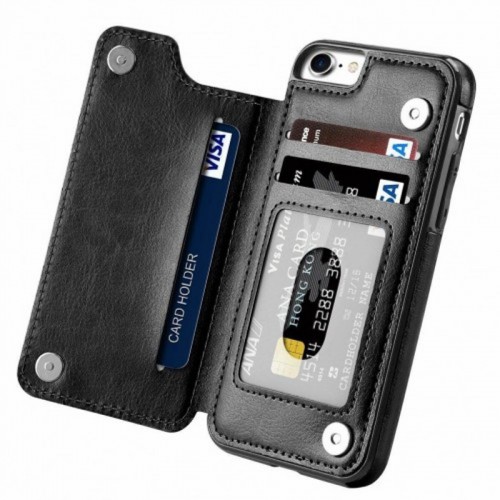 Cover for Leather Kickstand Card Holders Mobile Phone case Extra-Protective Business Flip Cover iPhone 8 Plus Flip Case 