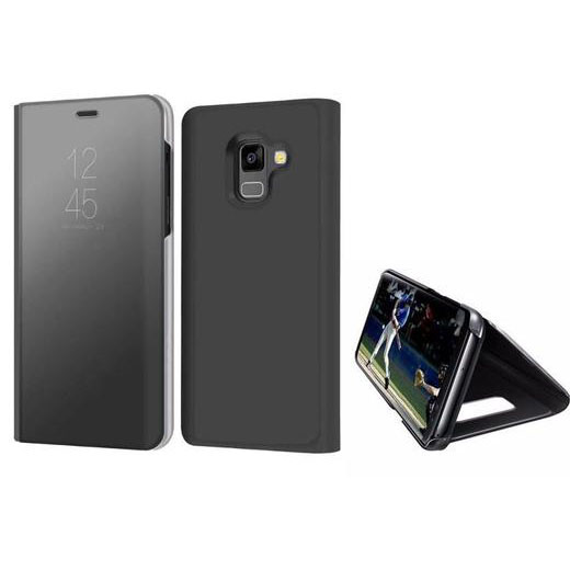 Clear view Standing Cover For Samsung Galaxy A6 Plus Folding Case For A605F 