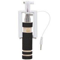 Mini Wired Selfie Stick Monopod for Smartphones - Black