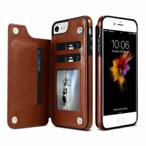 7 / 8 Wallet Case with Card Holder Premium pure Leather Kickstand Card Slots , Double Magnetic Clasp And Durable Shockproof Cover For Iphone 8 from Accessories Online in